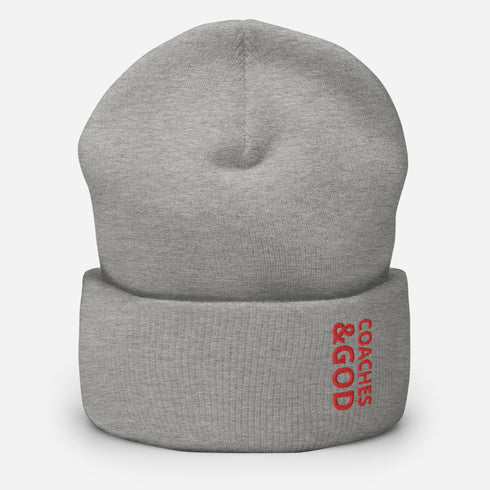 1STAR Coaches &God Crimson Cuffed Beanie